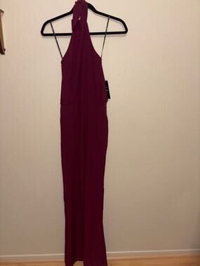 Lulus Burgundy High Neck Sleeveless Maxi Dress XS NWT